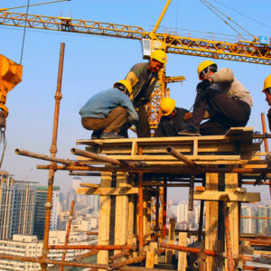 Beijing, China --- Construction Workers Laboring --- Image by © Construction Photography/Corbis